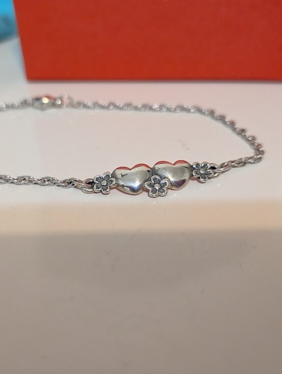 James Avery Jewelry - James Avery Retired Silver Hearts And Flowers Twist Chain Bracelet